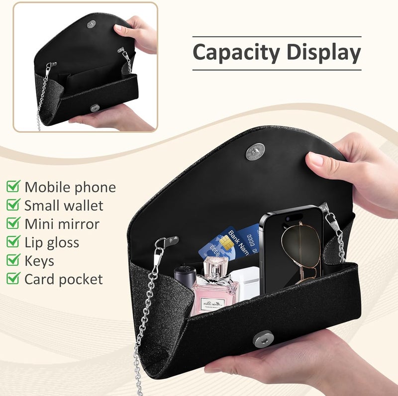 PACETAP Clutch Purses for Women, Handbags with Chain for Women Formal, Evening Bag for Wedding Party Cocktail Prom Dinner - Image 3